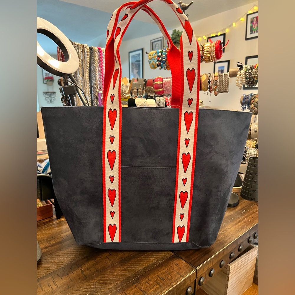 Brighton Love Tote with Red Heart Straps - Picture 2 of 6